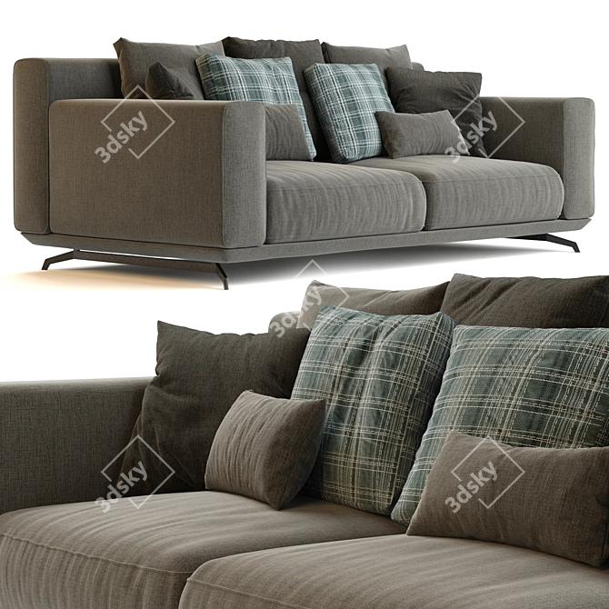 Elegant Dalton Sofa 200x106cm: Premium Comfort 3D model image 2