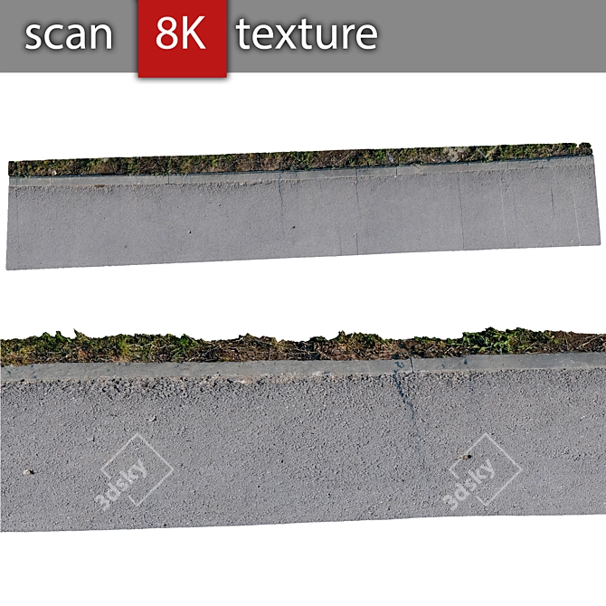 Realistic Sidewalk Texture - High Quality 8192x8192 3D Model 3D model image 1