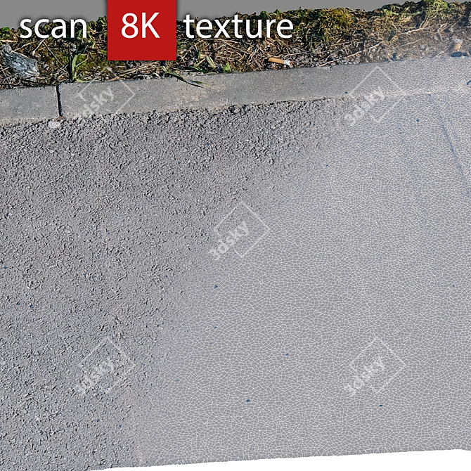 Realistic Sidewalk Texture - High Quality 8192x8192 3D Model 3D model image 2