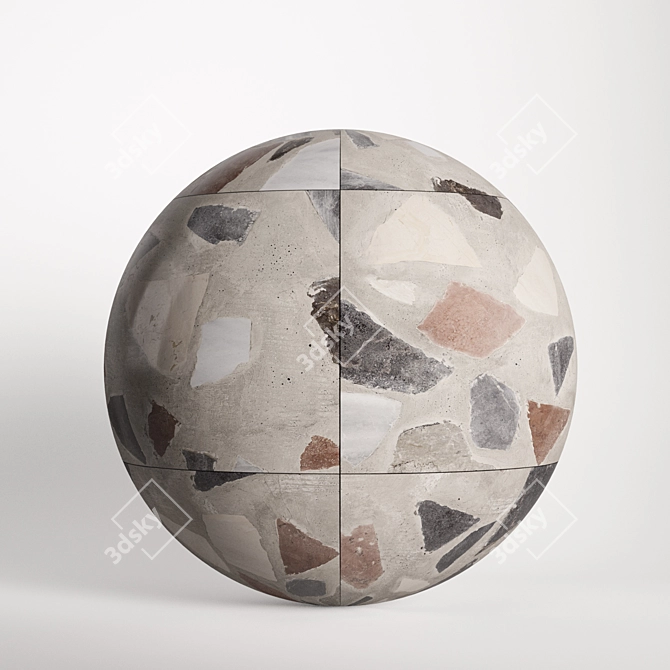 Seamless Terrazzo: Diffuse, Reflect, Bump 3D model image 2