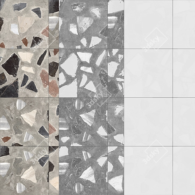 Seamless Terrazzo: Diffuse, Reflect, Bump 3D model image 3