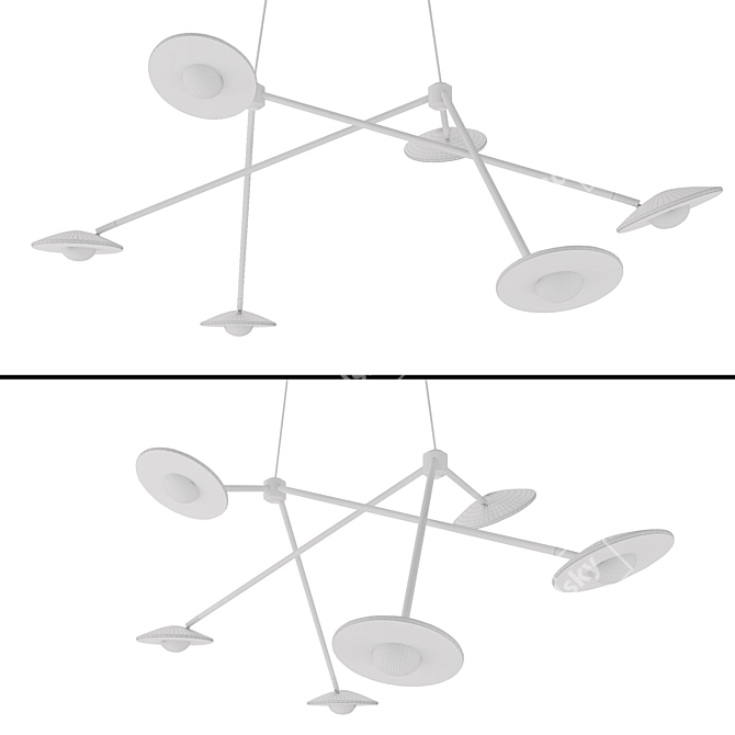 Elegant Millelumen Rising Chandelier 3D model image 2