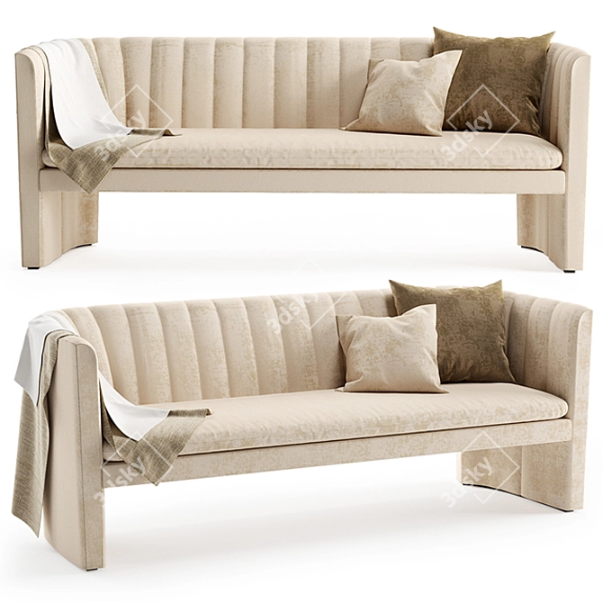 Contemporary Three-Seater Loafer SC26 3D model image 1