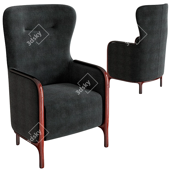 Elegant Piaval Cameo Chair 3D model image 1