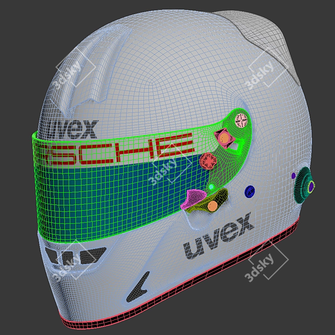 UVEX FP5 White: Advanced UV Protection Helmet 3D model image 3