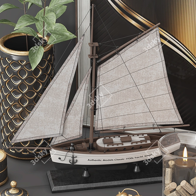 Title: Elegant Decorative Set 3D model image 2
