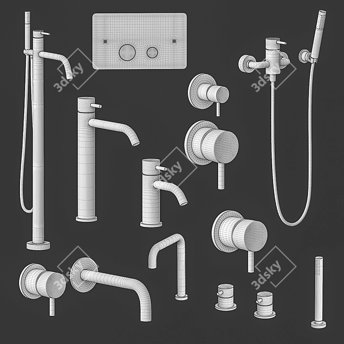 Cisal Xion Collection: Exquisite Faucets & Showers 3D model image 2