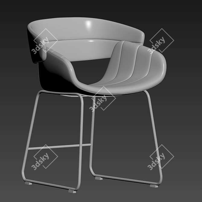 Sleek Racer Barstool 3D model image 4