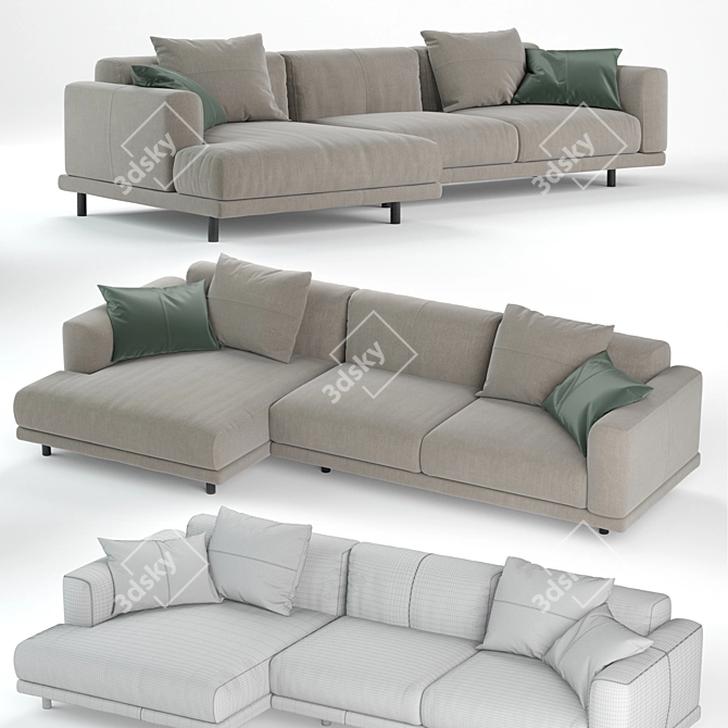 Luxurious Nevyll Sofa: Ditre Italia's Stunning 335x150 cm 3D model image 3
