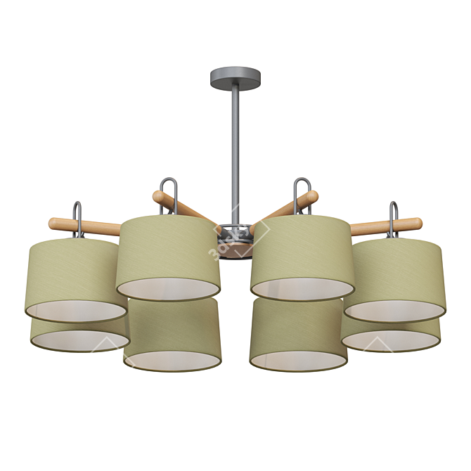 Title: Scandinavian Style Wooden Beam Lamp 3D model image 1