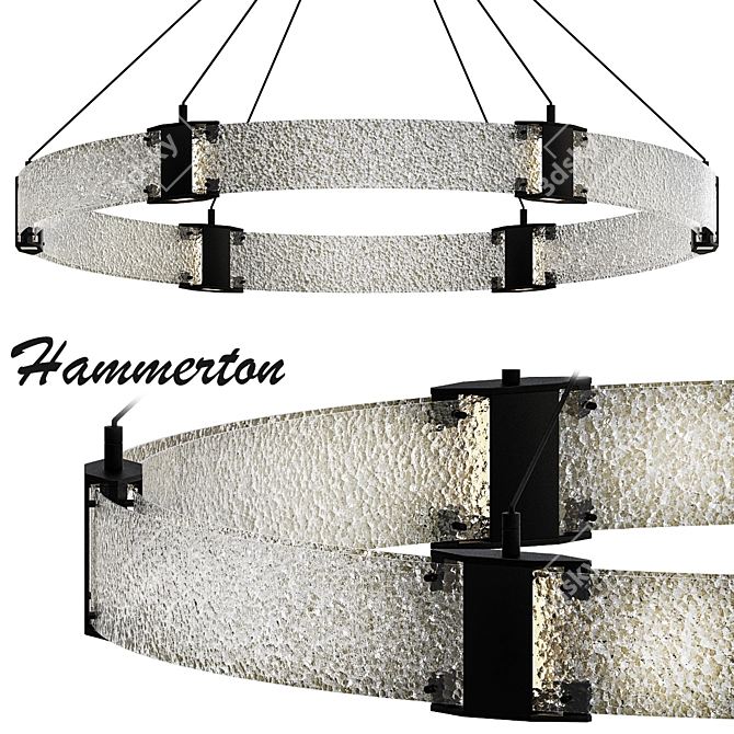 Parallel Circle Chandelier 3D model image 1