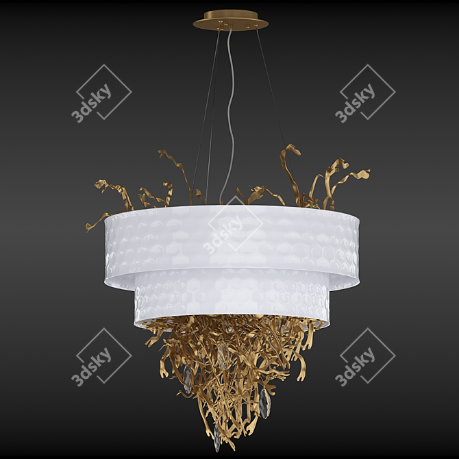 Golden Shadow Pendant Light 3D model image 1