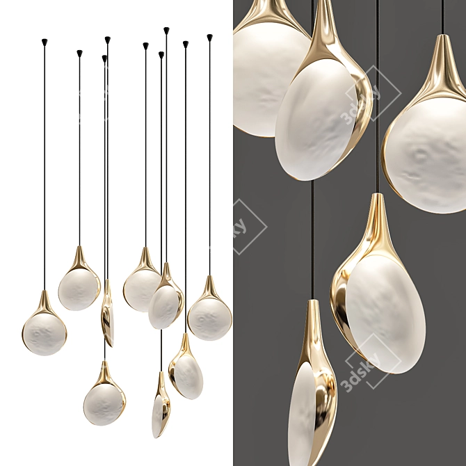 Elegant Stillabunt Chandelier: Timeless Beauty 3D model image 2