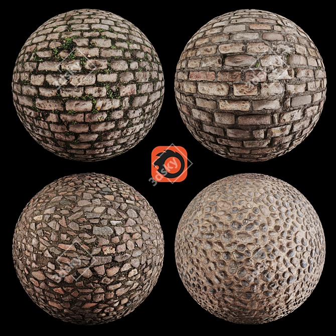 Stone Floor 2: High-Quality PBR Texture 3D model image 1