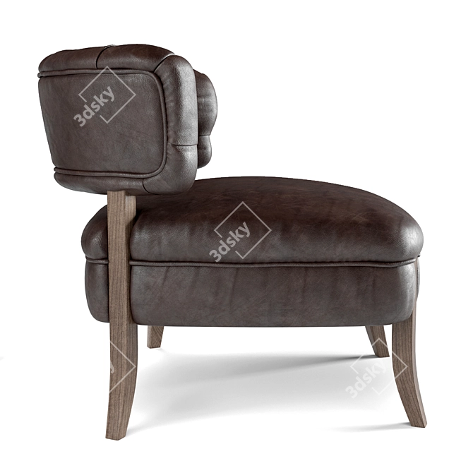 Elegant Velvet Accent Chair 3D model image 3