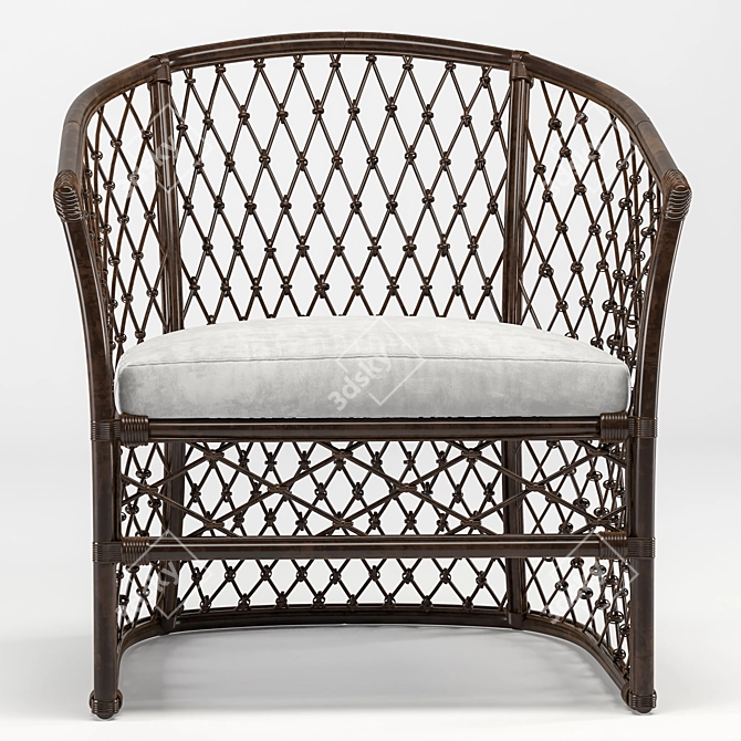 Tropical Bliss: Bahama Honey Rattan Ava Chair 3D model image 2