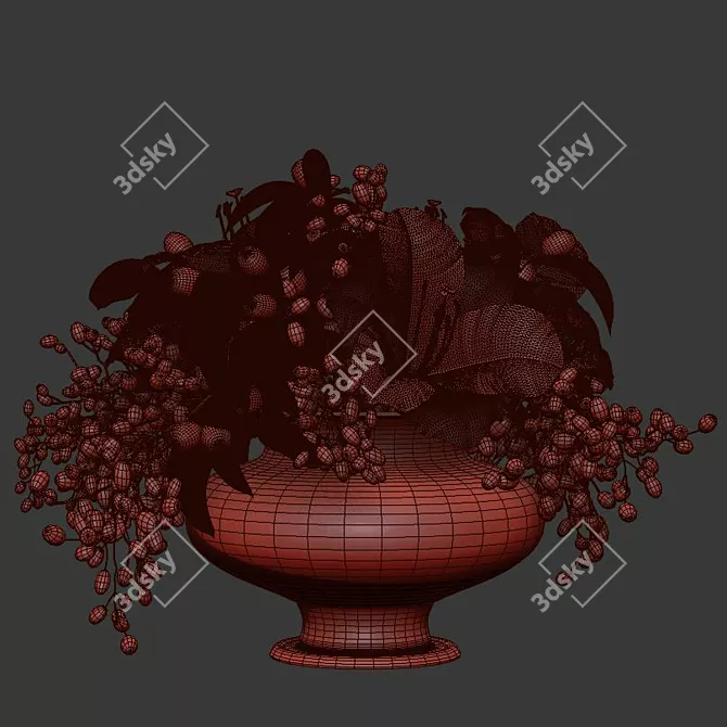 Elegant Lily and Kumquat Bouquet 3D model image 2