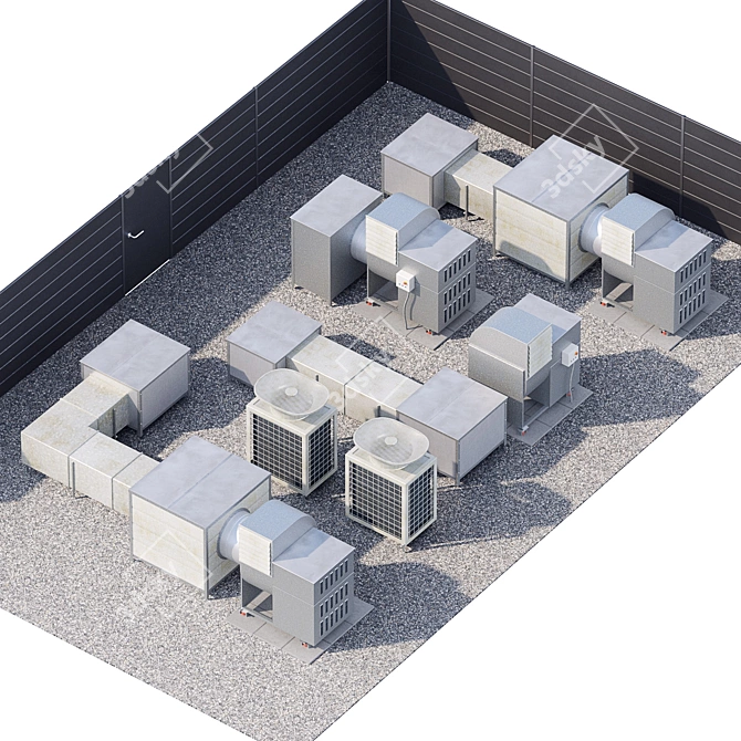 Rooftop HVAC Tech Model 3D model image 1