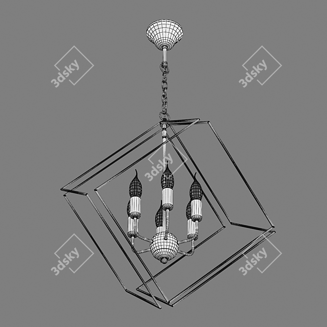 Modern Cage Pendant Light 3D model image 3