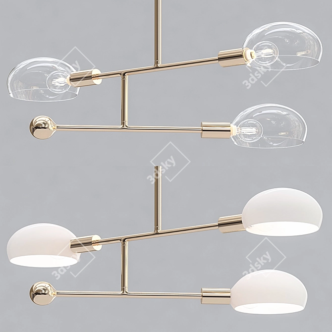 Elegant Brass Tangle Chandelier 3D model image 1