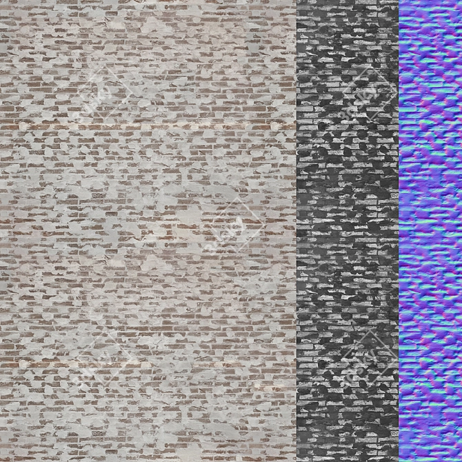 Seamless Scandinavian Brick Texture 3D model image 3