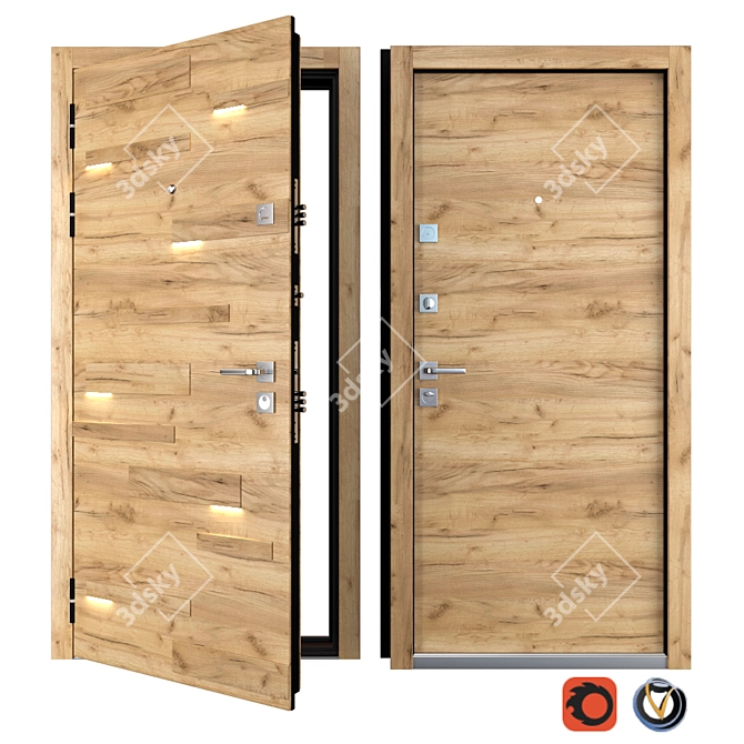 Entrance Metal Door  Expo Light by Straj 3D model image 1