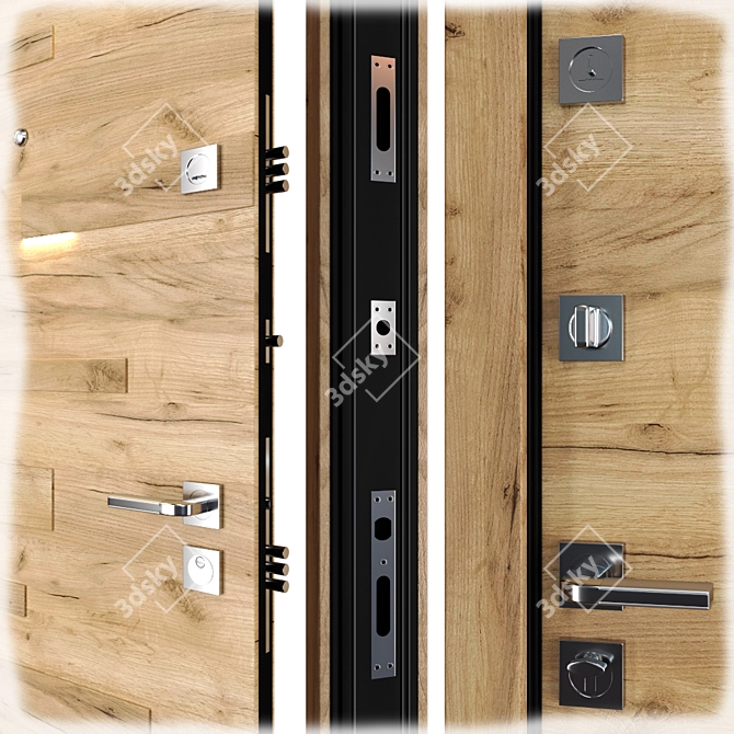 Entrance Metal Door  Expo Light by Straj 3D model image 2