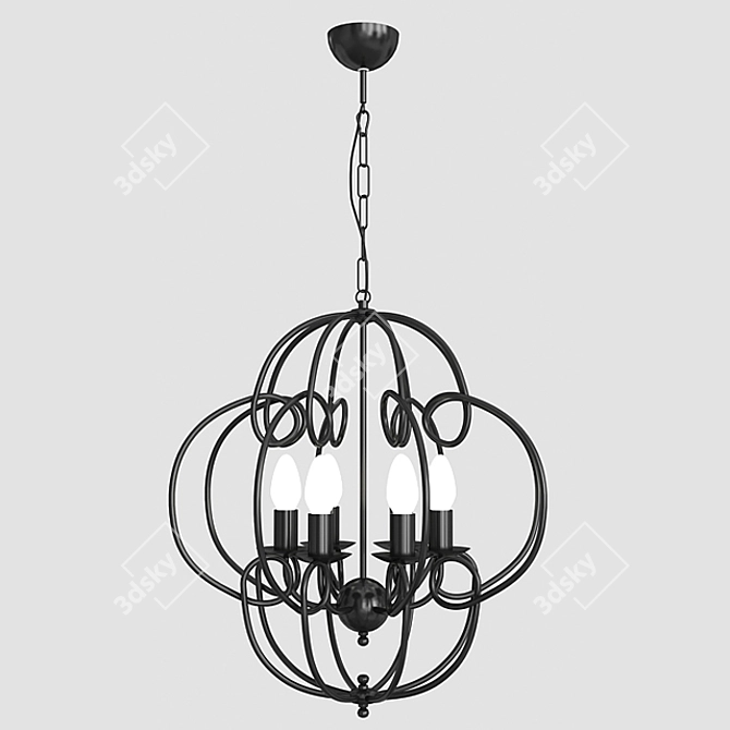 Sarin Modern Chandelier - 930mm Height 3D model image 1