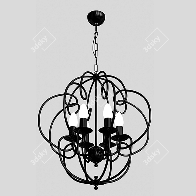Sarin Modern Chandelier - 930mm Height 3D model image 2