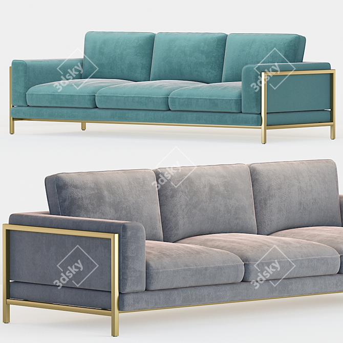 Tonino Lamborghini Metal Leg Sofa 3D model image 1