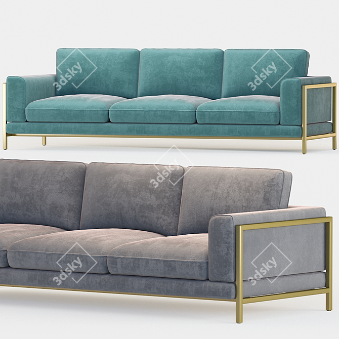 Tonino Lamborghini Metal Leg Sofa 3D model image 2