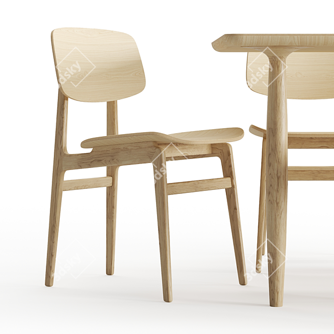 Norr11 Danish Dining Set 3D model image 4