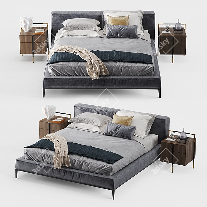 Modern Frigerio Taylor Bed Set 3D model image 2