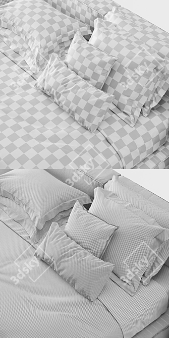 Modern Frigerio Taylor Bed Set 3D model image 5