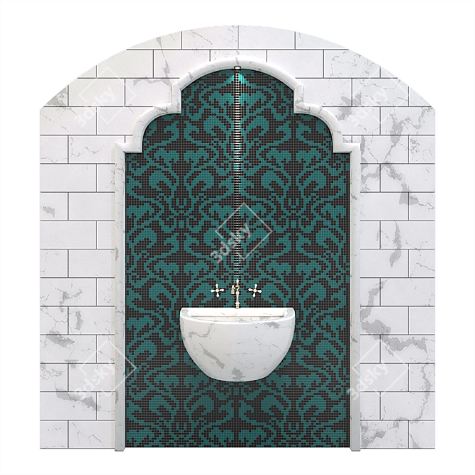 Hamam Mosaic Croan Bowl 3D model image 1