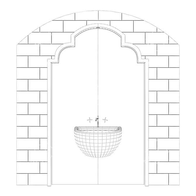 Hamam Mosaic Croan Bowl 3D model image 4