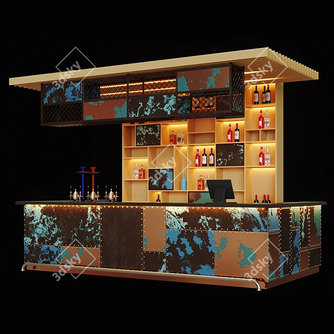 Industrial Loft Bar 3D model image 2
