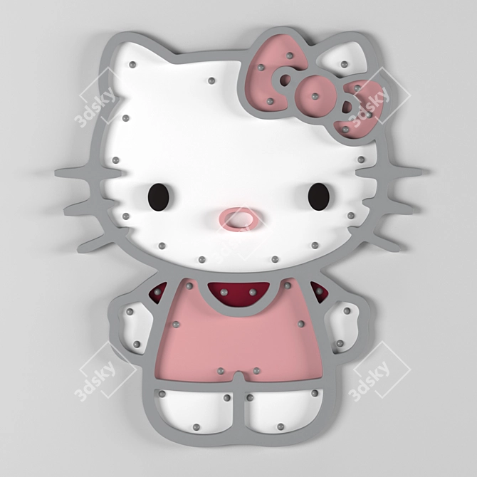 Customizable Kids Nightlight - 455mm Height, 400mm Width, 10mm Thickness 3D model image 3