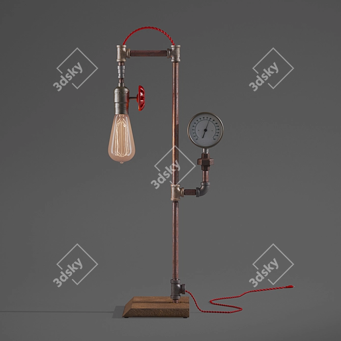 Steampunk Steam Lamp: Vintage Industrial Loft 3D model image 4