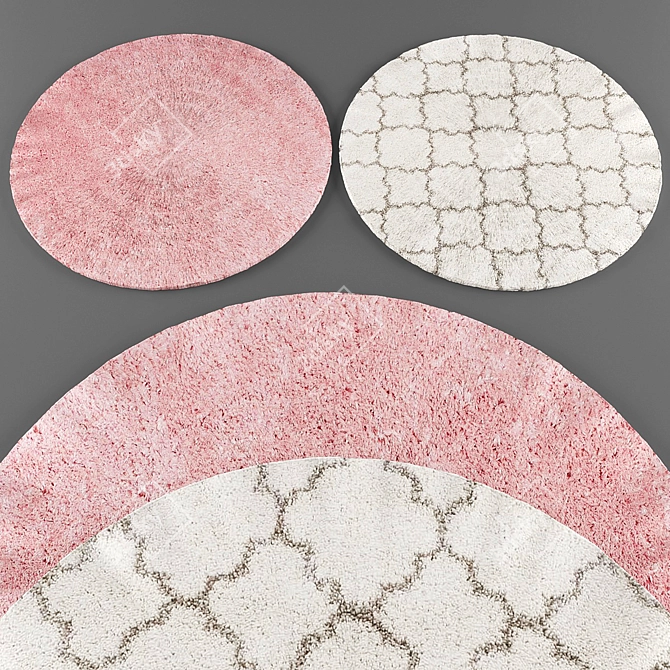 Frosty Elegance Rugs Collection 3D model image 1