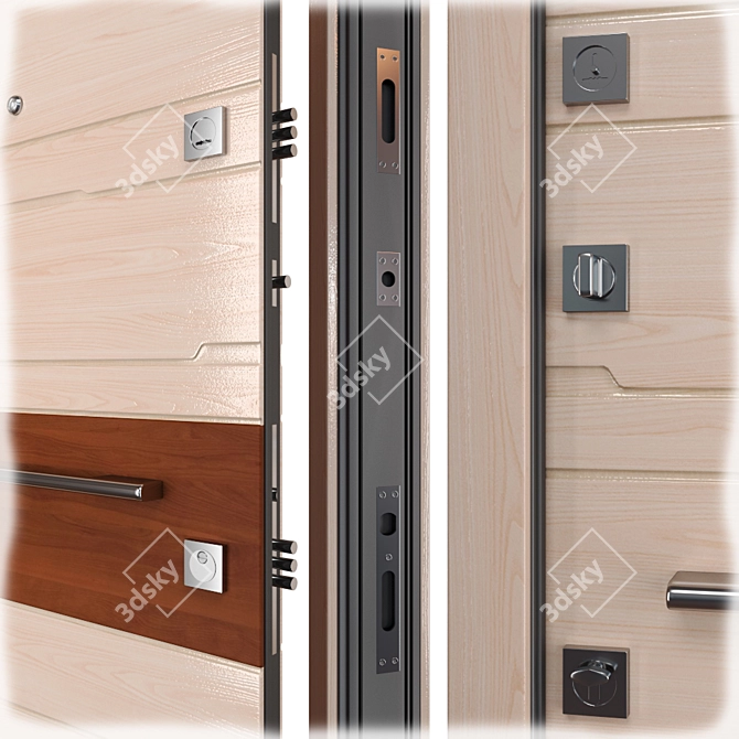 Stylish Straj Tempo Metal Door 3D model image 2