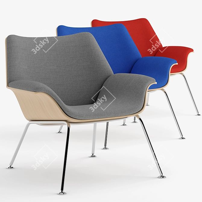 Modern Herman Miller Swoop Lounge Chair 3D model image 5