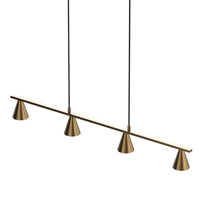 Sleek Cone Pendant Lamp 3D model image 2