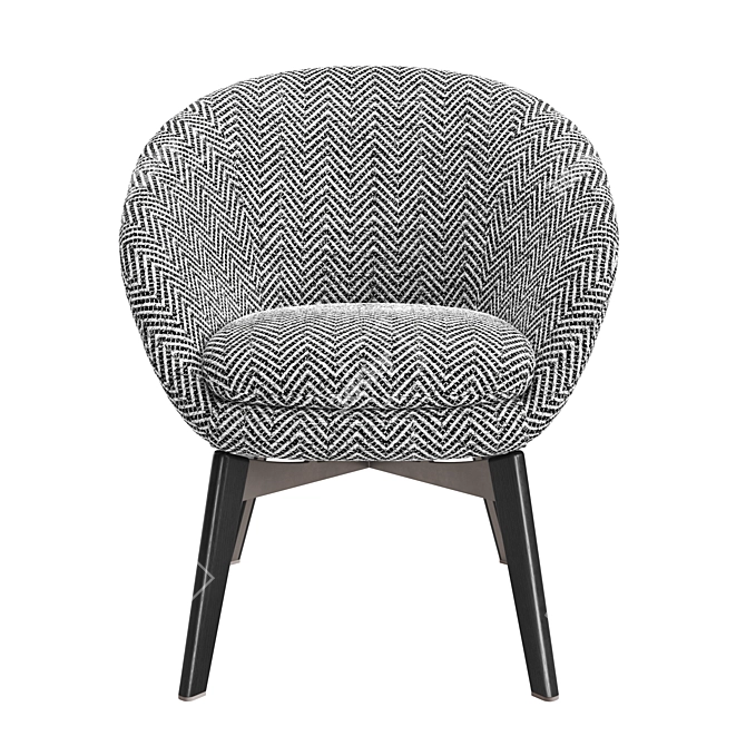 Elegant Minotti Lounge Chair 3D model image 2