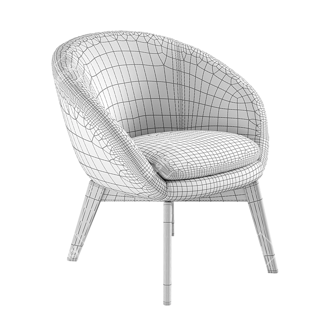 Elegant Minotti Lounge Chair 3D model image 4