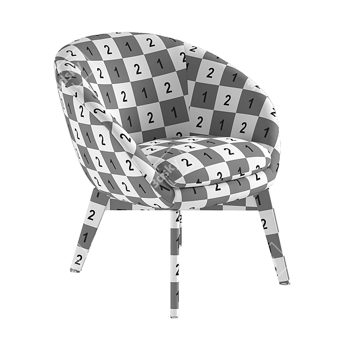 Elegant Minotti Lounge Chair 3D model image 5