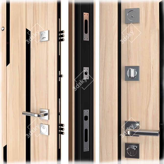 Straj Mirage Metal Entrance Door 3D model image 2