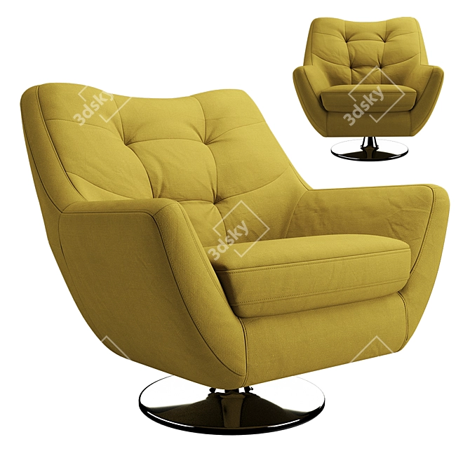 Comfort Lounge: Stylish Armchair Boss 3D model image 1
