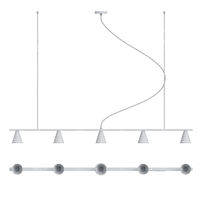 Modern Cone Pendant Lamp 3D model image 3