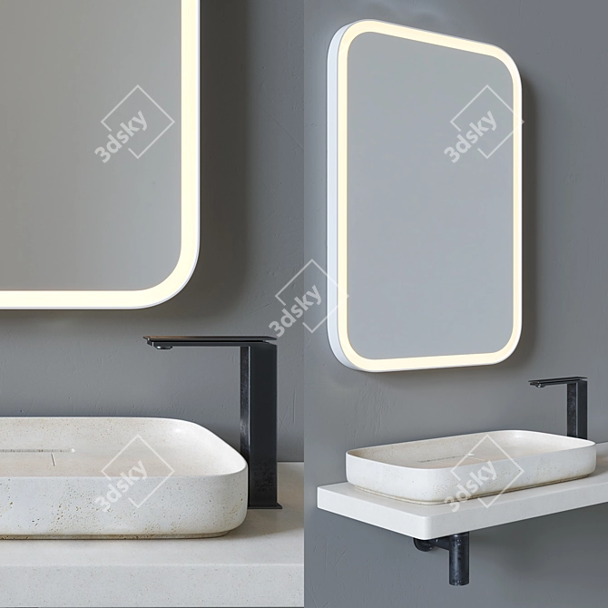 Elevate your Bathroom with Agape Petra Sink 3D model image 1